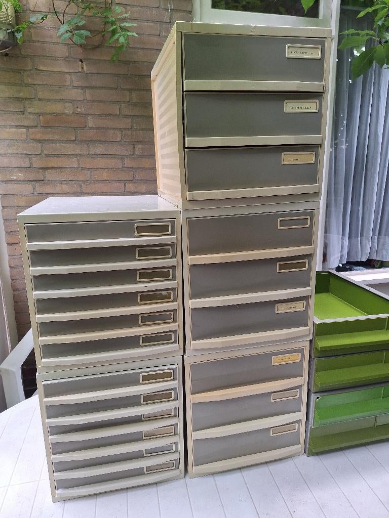 mooie set vintage archief laden, Ophalen, Gebruikt, 5 laden of meer, Minder dan 100 cm