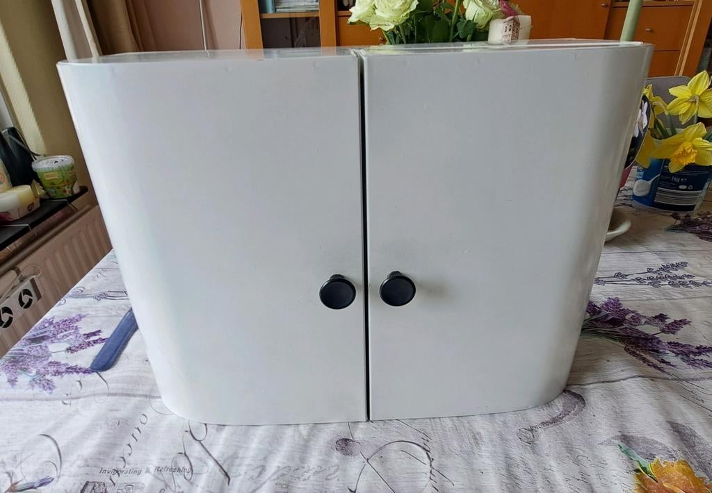 Vintage Medicijnkastje uit de jaren '60 - Wit metaal, Huis en Inrichting, Kasten | Overige, Ophalen, Gebruikt