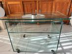 Glazen TV tafel met draaiplateau - redelijk zwaar, Huis en Inrichting, 50 tot 100 cm, Glas, Modern, Gebruikt