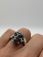 A478 Prachtige zilveren skull ring maat 22, 20 of groter, Ophalen of Verzenden, X, Dame of Heer