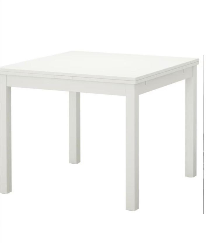 Ikea Bjursta uitschuifbare tafel wit, Huis en Inrichting, Tafels | Eettafels, 50 tot 100 cm, 150 tot 200 cm, Vier personen, Rechthoekig