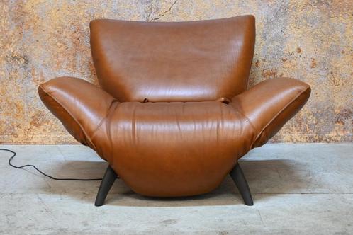 IZG staat leren Leolux Panta Rhei verstelbare relaxfauteuil, Huis en Inrichting, Fauteuils, Zo goed als nieuw, Leer, Metaal, 125 cm of meer