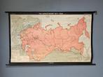 Grote schoolplaat Rusland Sovjetunie - vintage retro poster, Ophalen, Aardrijkskunde