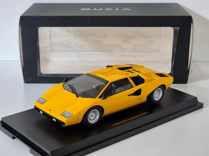 1:18 Kyosho Ouisa Lamborghini Countach LP400 1974 Geel, Hobby en Vrije tijd, Modelauto's | 1:18, Zo goed als nieuw, Auto, Kyosho