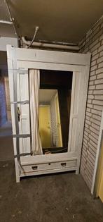 Houten Kast met Gordijn/spiegel & Lade - MOET WEG, Huis en Inrichting, Kasten | Kledingkasten, Ophalen, Gebruikt, 25 tot 50 cm