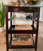 Keukentrolley/Sidetable - Donker Hout & RVS, Gebruikt, Bruin, Overige typen, Ophalen of Verzenden