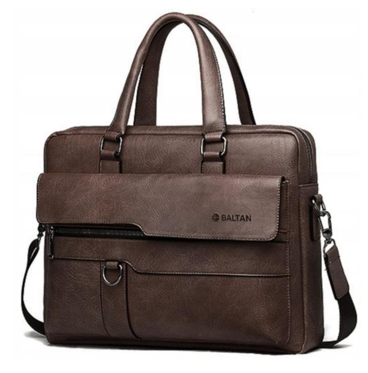Baltan Leren Aktetas - Laptoptas - Tot 16 inch - Bruin, Computers en Software, Laptoptassen, Zo goed als nieuw, Aktetas, 16 inch