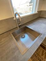 Moderne betonlook grijze hoekkeuken – compleet GEDEMONTEERD, Hoekkeuken, Ophalen of Verzenden, Zo goed als nieuw, Kunststof