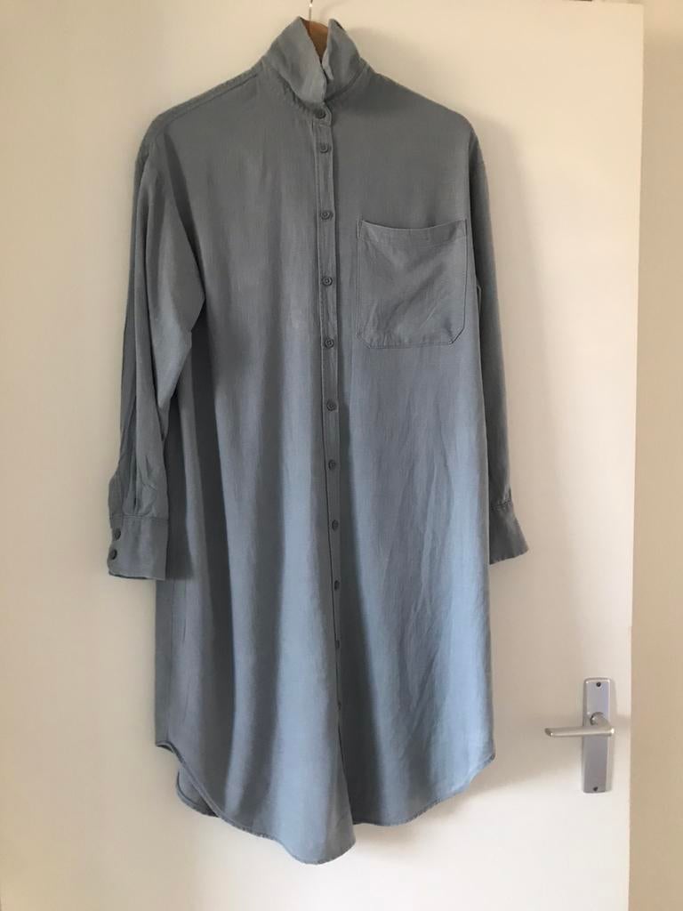 Overhemdjurk linnen maat S, Blauw, Ophalen of Verzenden, Zo goed als nieuw, Knielengte