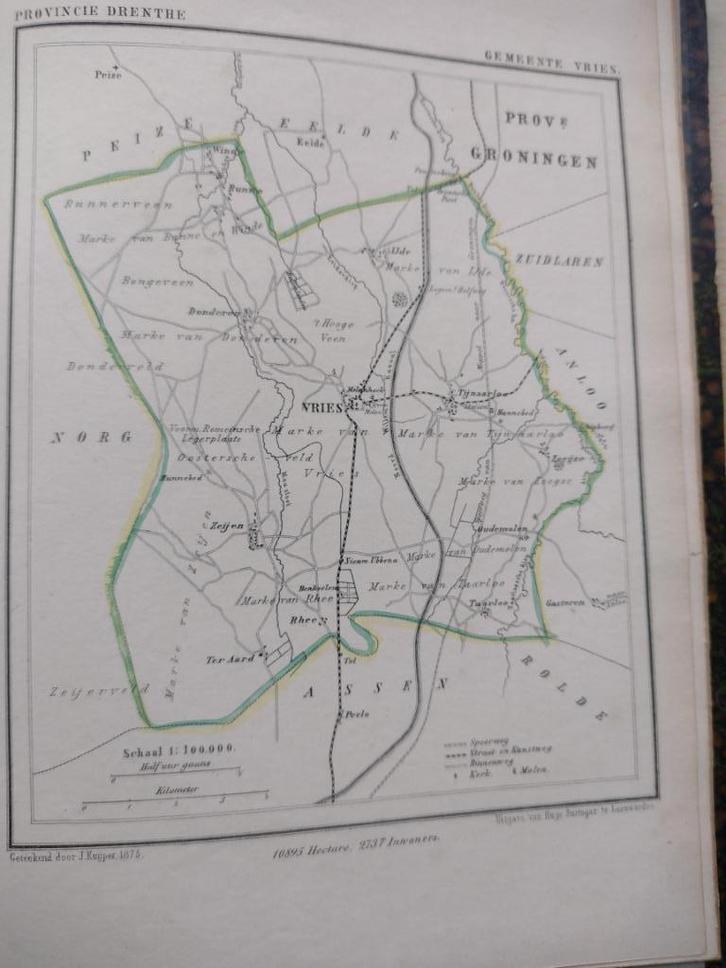 29 Vries Windje Taarloo Litho Kuyper 1875, Antiek en Kunst, Kunst | Litho's en Zeefdrukken, Ophalen of Verzenden