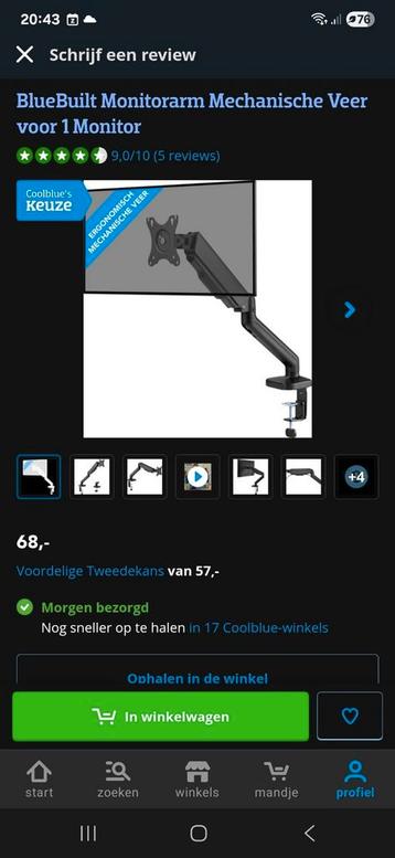 Monitor arm beschikbaar voor biedingen