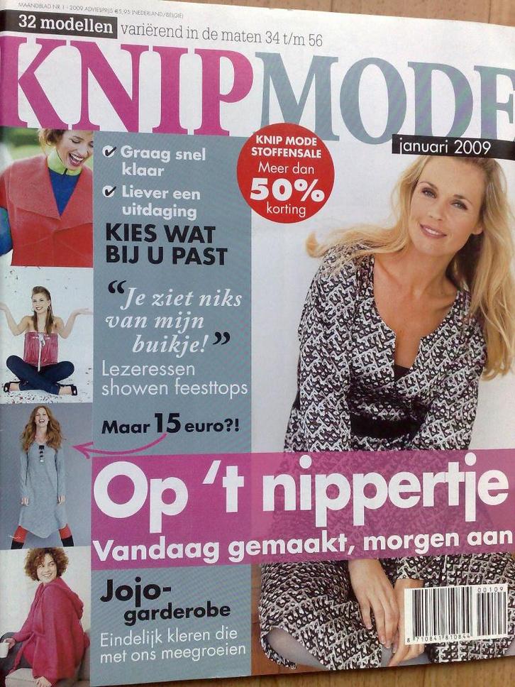 Knipmode januari nr. 1 / 2009, Hobby en Vrije tijd, Kledingpatronen, Zo goed als nieuw, Vrouw, Knipmode, Verzenden