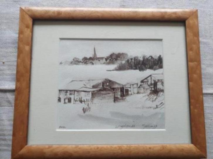 Aquarel Wijdenes 1977 Ariën van Waterland, Antiek en Kunst, Kunst | Schilderijen | Klassiek, Ophalen