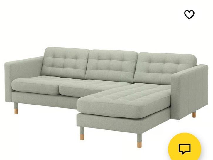 Groene hoekbank LANDSKRONA IKEA, Huis en Inrichting, Banken | Bankstellen, Vierpersoons of meer, Stof, Ophalen