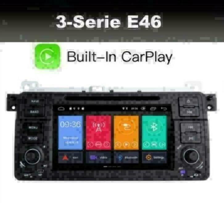 BMW E46 3serie radio navigatie android 10 dab carplay carkit, Auto diversen, Autoradio's, Nieuw, Ophalen of Verzenden