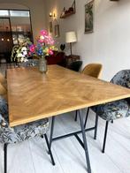 2x visgraat tafel met krijtbord | uniek ontwerp, Ophalen, 200 cm of meer, 50 tot 100 cm, Zo goed als nieuw