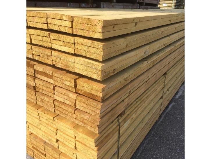 Geïmpregneerde steigerplanken 32x200 mm voor €2,95 per m1, Tuin en Terras, Palen, Balken en Planken, Nieuw, Planken, 250 cm of meer