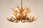 Zeer mooie en volle gewei kroonluchter met 12 lichtpunten, Huis en Inrichting, Lampen | Kroonluchters, Ophalen, Nieuw, Landelijk