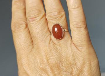 Zilveren ring met natuurlijke Carneool steen zilver 925 beschikbaar voor biedingen