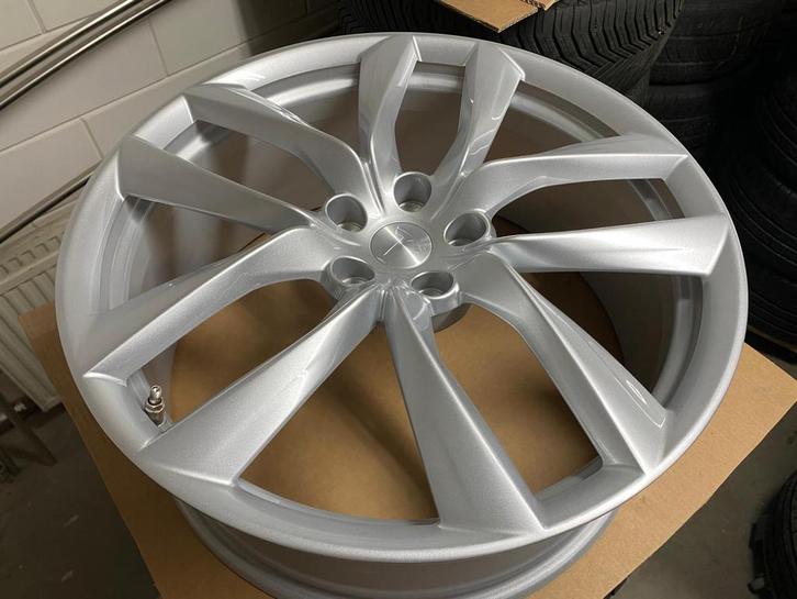 21" Tesla model S Arachnid Zilver Breedset Velgen, Auto-onderdelen, Banden en Velgen, Velg(en), Zomerbanden, 21 inch, Personenwagen
