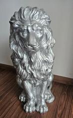 Decoratie leeuw beeld zilver driehoek meubelen, Verzamelen, Beelden en Beeldjes, Ophalen, Zo goed als nieuw, Dier
