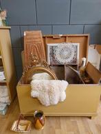 Oude dekenkist okergeel speelgoed kist brocante, Ophalen, Minder dan 50 cm, Gebruikt, 50 tot 100 cm