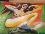 FABRICE  OLIEVERF OP CANVAS  UNIKE EXEMPLAAR, Verzenden