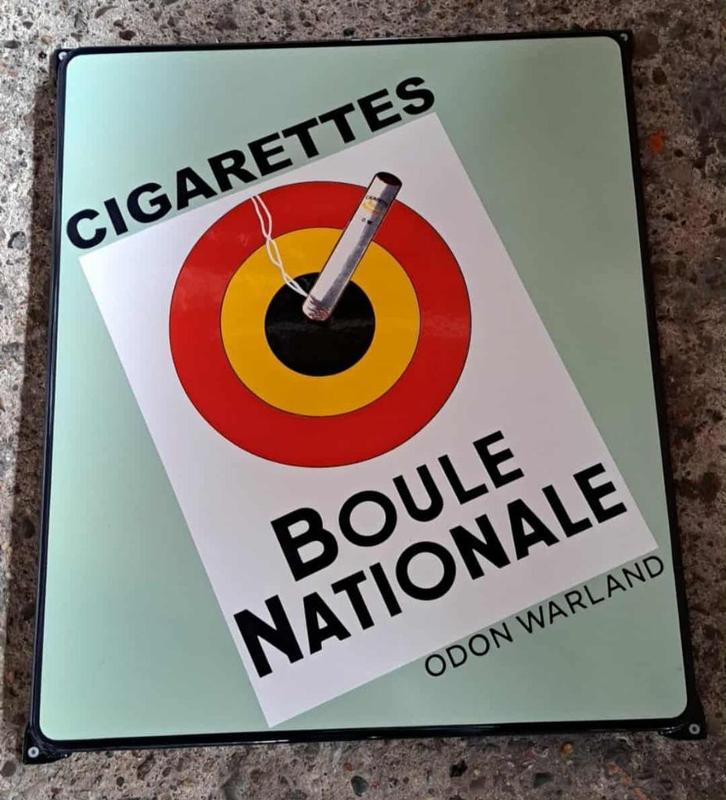 Boule nationalle odon warland retro emaillen reclame bord, Verzamelen, Merken en Reclamevoorwerpen, Zo goed als nieuw, Reclamebord