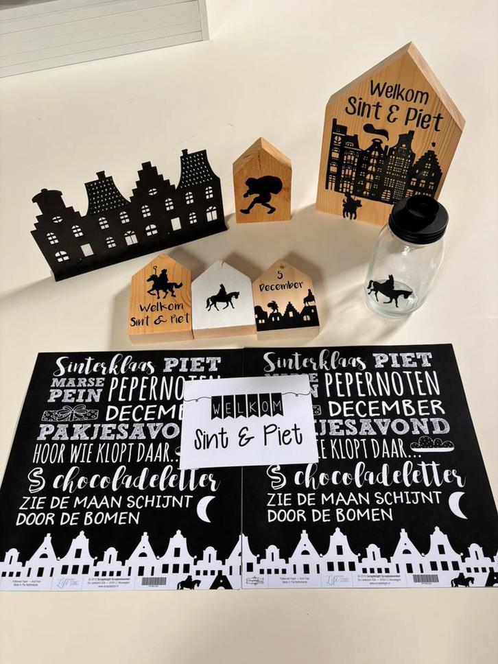 Woonaccessoires sinterklaas zoedt hout zwart wit piet, Diversen, Sinterklaas, Zo goed als nieuw, Ophalen of Verzenden