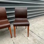 Set van 4 Luxe Design Stoelen – Calligaris – Italiaans Leder, Huis en Inrichting, Stoelen, Calligaris, Bruin, Mijnsherenweg, Ophalen of Verzenden