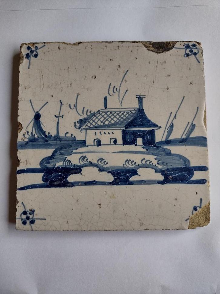 oude Oud Hollandse wandtegel / 13 x 13 cm, Antiek en Kunst, Antiek | Wandborden en Tegels, Ophalen