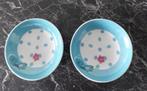 2 folklore birds schoteltjes blauw met vogel, Ophalen of Verzenden