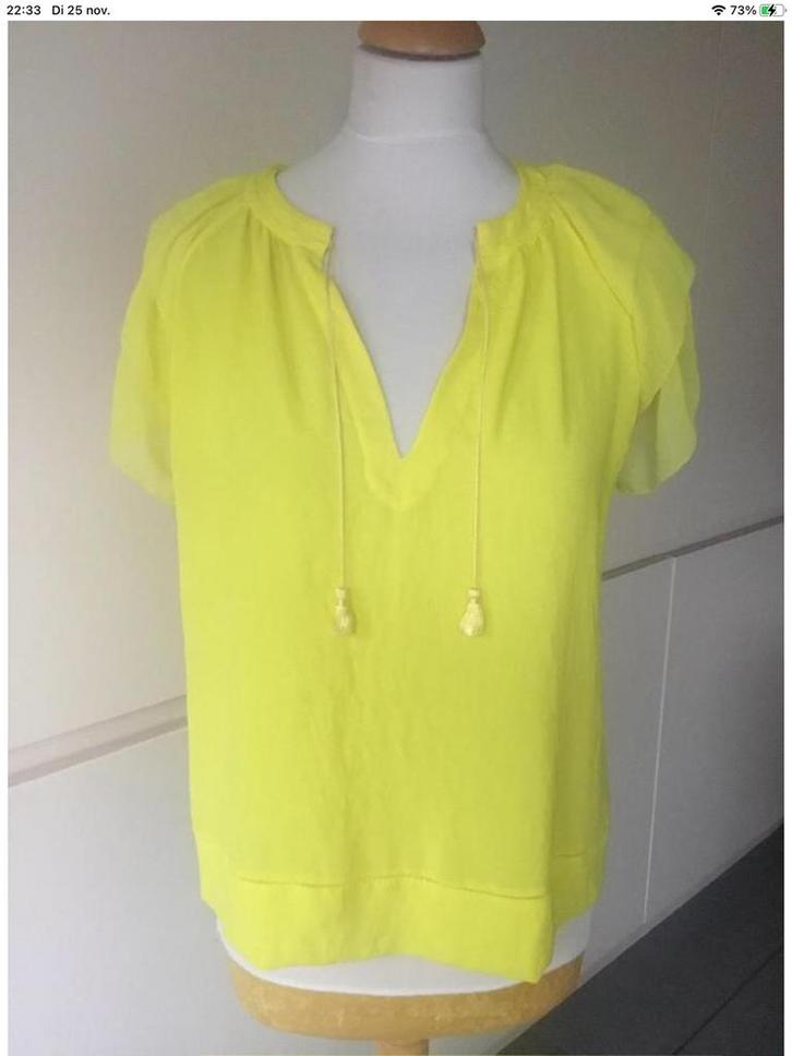 Marc Cain Gele Blouse Maat 2, Kleding | Dames, Blouses en Tunieken, Zo goed als nieuw, Maat 36 (S), Geel, Ophalen of Verzenden