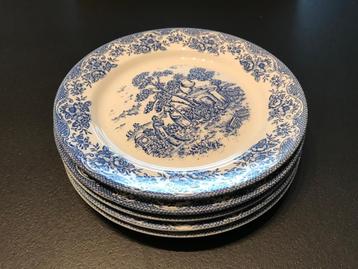 10 Mooie Engelse borden Porseleinen in blauw-wit - Ophalen
