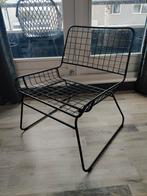 Te koop: mooie zwart metalen draadstoel ( zie omschrijving), Ophalen, Gebruikt, Zwart, Eén