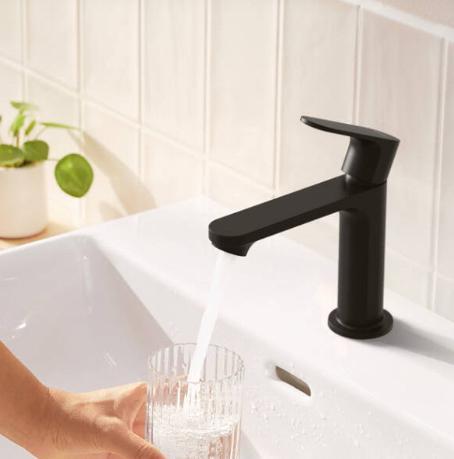 NIEUWE Hansgrohe wastafel mengkraan Rebris S 110 mat zwart, Doe-het-zelf en Verbouw, Sanitair, Nieuw, Wastafel, Ophalen of Verzenden