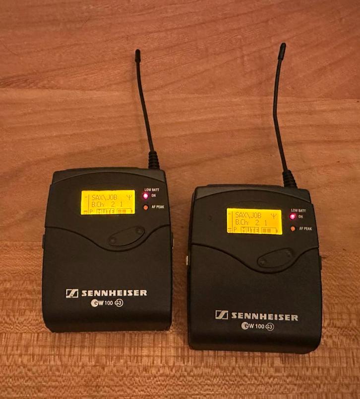 TE KOOP: Sennheiser EW100 G3 (wireless) met 2x beltpack, Audio, Tv en Foto, Professionele Audio-, Tv- en Video-apparatuur, Gebruikt