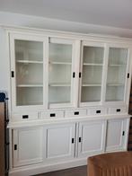 Grote witte buffetkast met glazen deuren, Huis en Inrichting, Kasten | Boekenkasten, Ophalen, Met deur(en), 200 cm of meer, 25 tot 50 cm