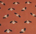 Promo! 4642) 145x50cm Katoenen flanel hondje roestbruin, Hobby en Vrije tijd, Stoffen en Lappen, 120 cm of meer, Nieuw, Ophalen of Verzenden