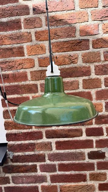 Vintage emaille groene hamglamp industriële lamp beschikbaar voor biedingen