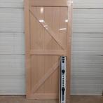 Complete barnwood deur met rails, 215 cm of meer, Glas, Schuifdeur, 80 tot 100 cm