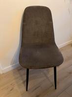 2 Antraciet ribstof stoelen, Huis en Inrichting, Stoelen, Ophalen, Zo goed als nieuw, Grijs