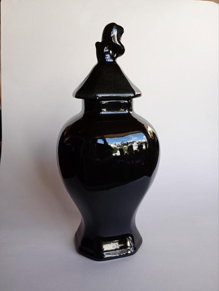 Zwarte vaas,Royal delft, zonder beschildering, Verzamelen, Overige Verzamelen, Gebruikt, Ophalen of Verzenden