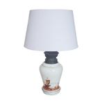 Kleine antieke lamp met een handgeschilderd tafereel, Antiek en Kunst, Ophalen of Verzenden