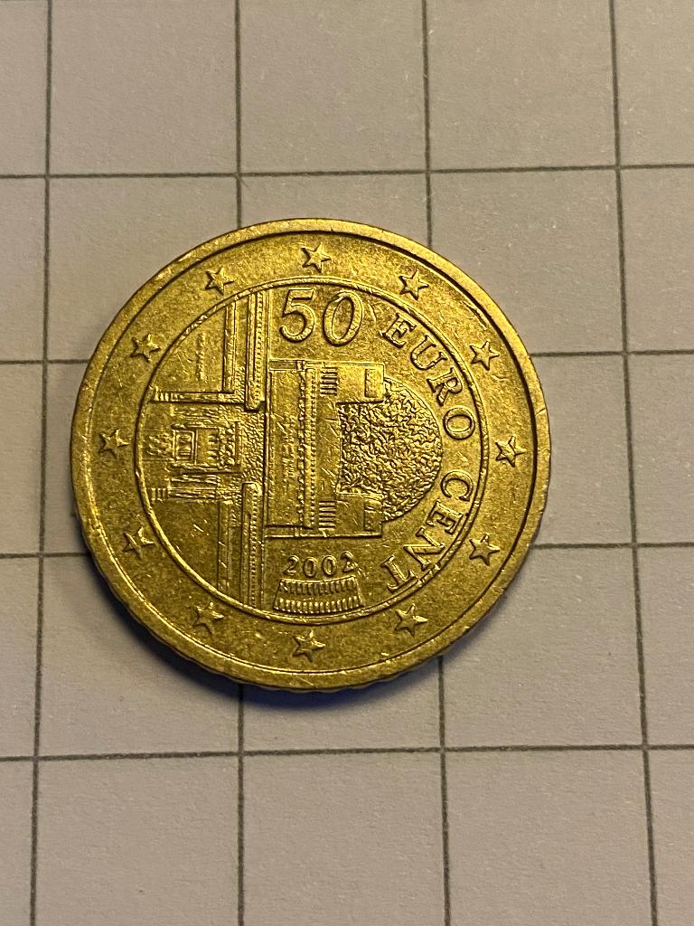 (Zeldzaam) 50 eurocent munt 2002 Oostenrijk, Ophalen of Verzenden, Oostenrijk, 50 cent, Losse munt