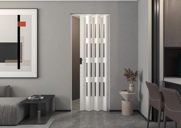 Aanbieding Balci Yara vouwdeur glas in wit - 87x214 cm ., Huis en Inrichting, Stoffering | Gordijnen en Lamellen, Nieuw, 200 cm of meer