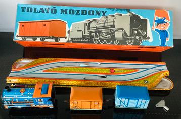 Opwindbare Lemez blikken Rangeer trein locomotief,wagons,OVP beschikbaar voor biedingen