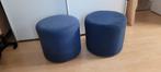 2 x poef blauw, Ophalen, Minder dan 50 cm, Rond, Minder dan 50 cm