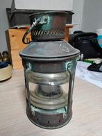 Oude koperen scheepslamp, Verzamelen, Scheepvaart, Ophalen, Zo goed als nieuw, Motorboot of Zeilboot