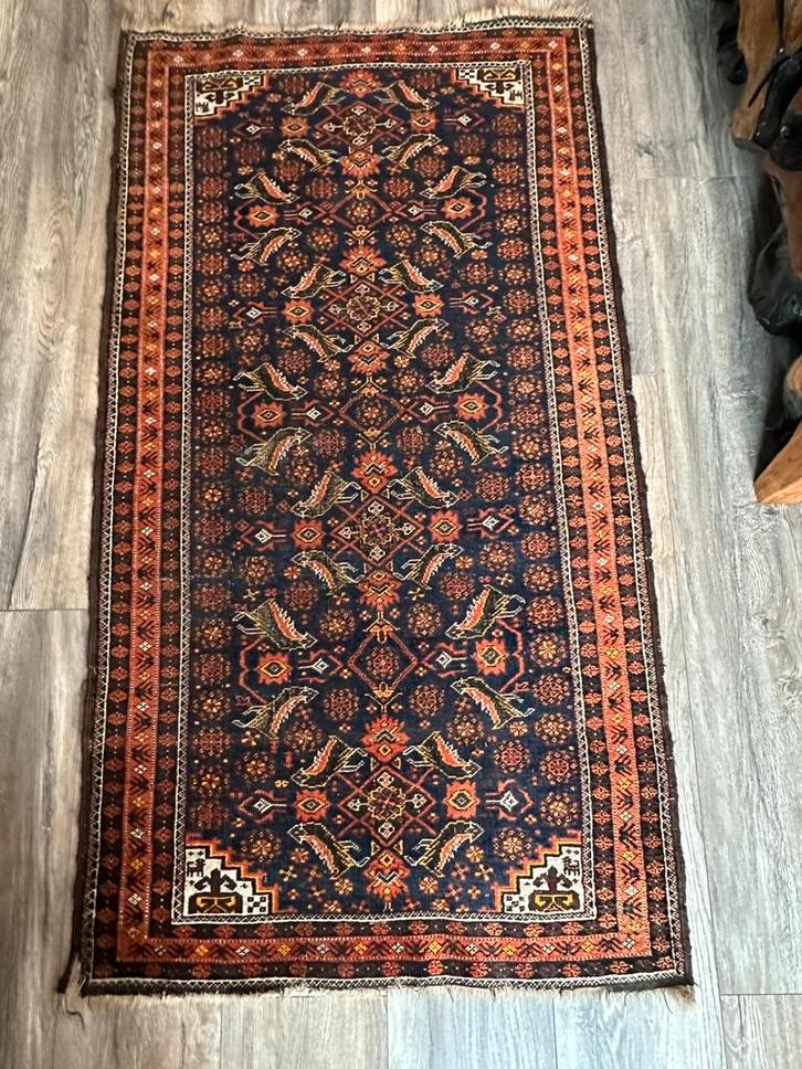 Antiek Baluch tapijt – ca. 1940-1960, Huis en Inrichting, Stoffering | Tapijten en Kleden, Gebruikt, 200 cm of meer, Rechthoekig